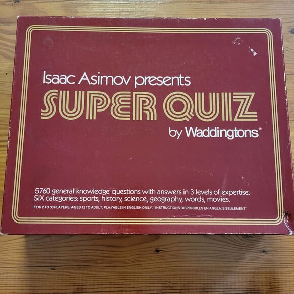 Isaac Asimov's Super Quiz Trivia Game 411 by Waddingtons 1982. COMPLETE! - Picture 1 of 14